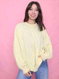 Vintage Cable Knit Jumper in Buttercream