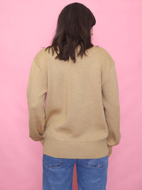 Vintage Beige Pattern Knit Jumper