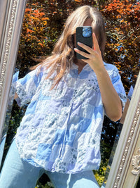 Vintage Patchwork Pattern Shirt | Mixed Print Short Sleeve