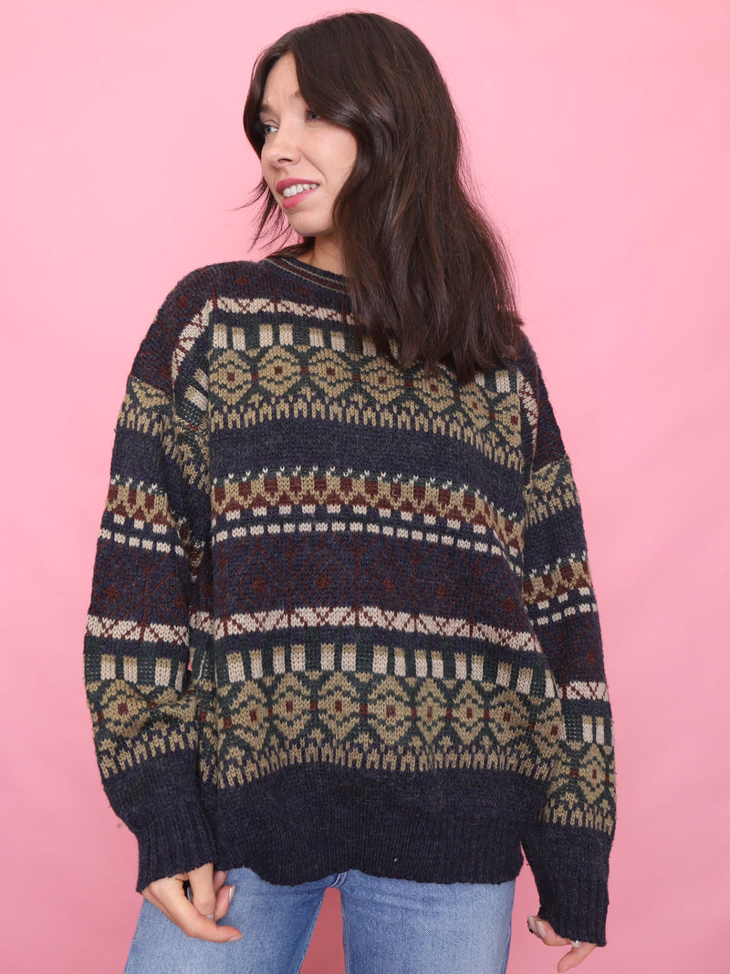 Vintage Pattern Knit Jumper