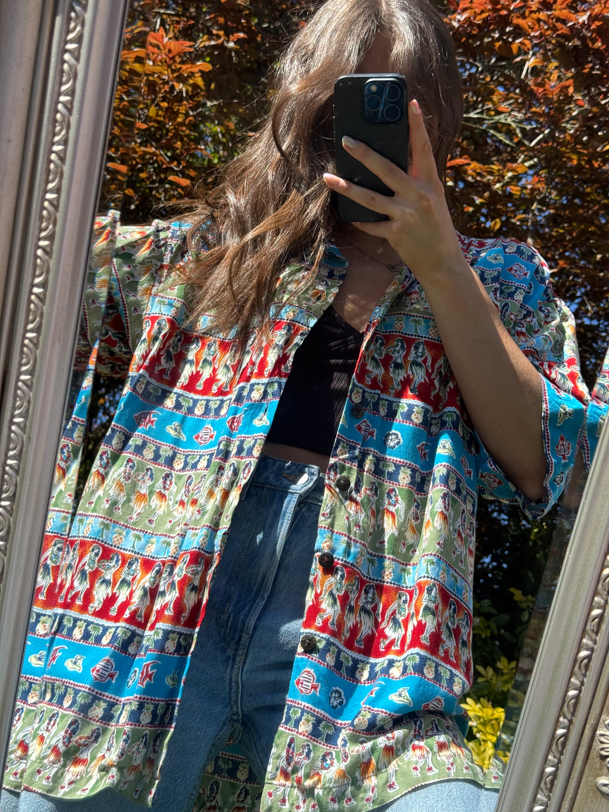 Vintage Hawaiian Print Festival Shirt | Tropical Pattern Short Sleeve
