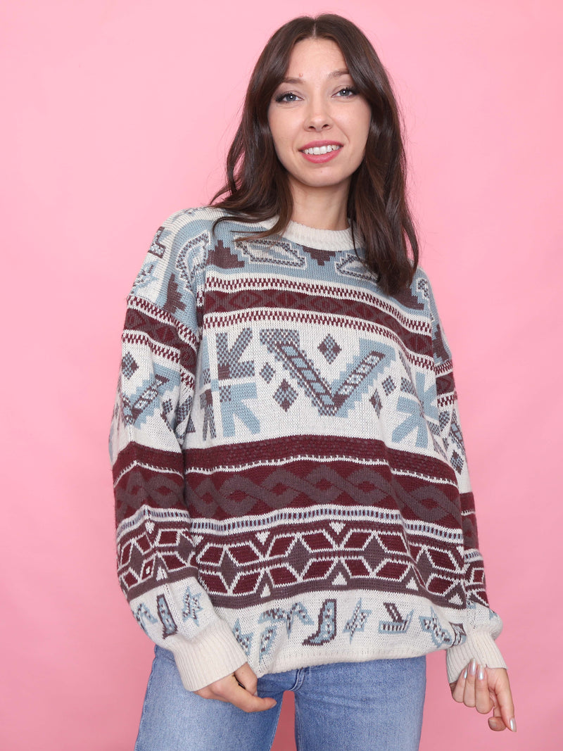 Vintage Pattern Knit Jumper
