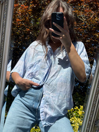 Vintage Pastel Abstract Print Shirt | Graphic Pattern Short Sleeve