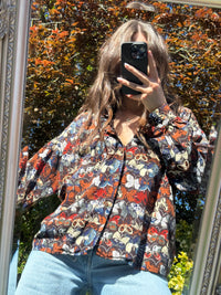 Vintage Butterfly Print Shirt | Statement Long Sleeve