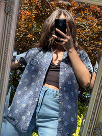Scotch & Soda Print Shirt | Floral Pattern Short Sleeve Blue