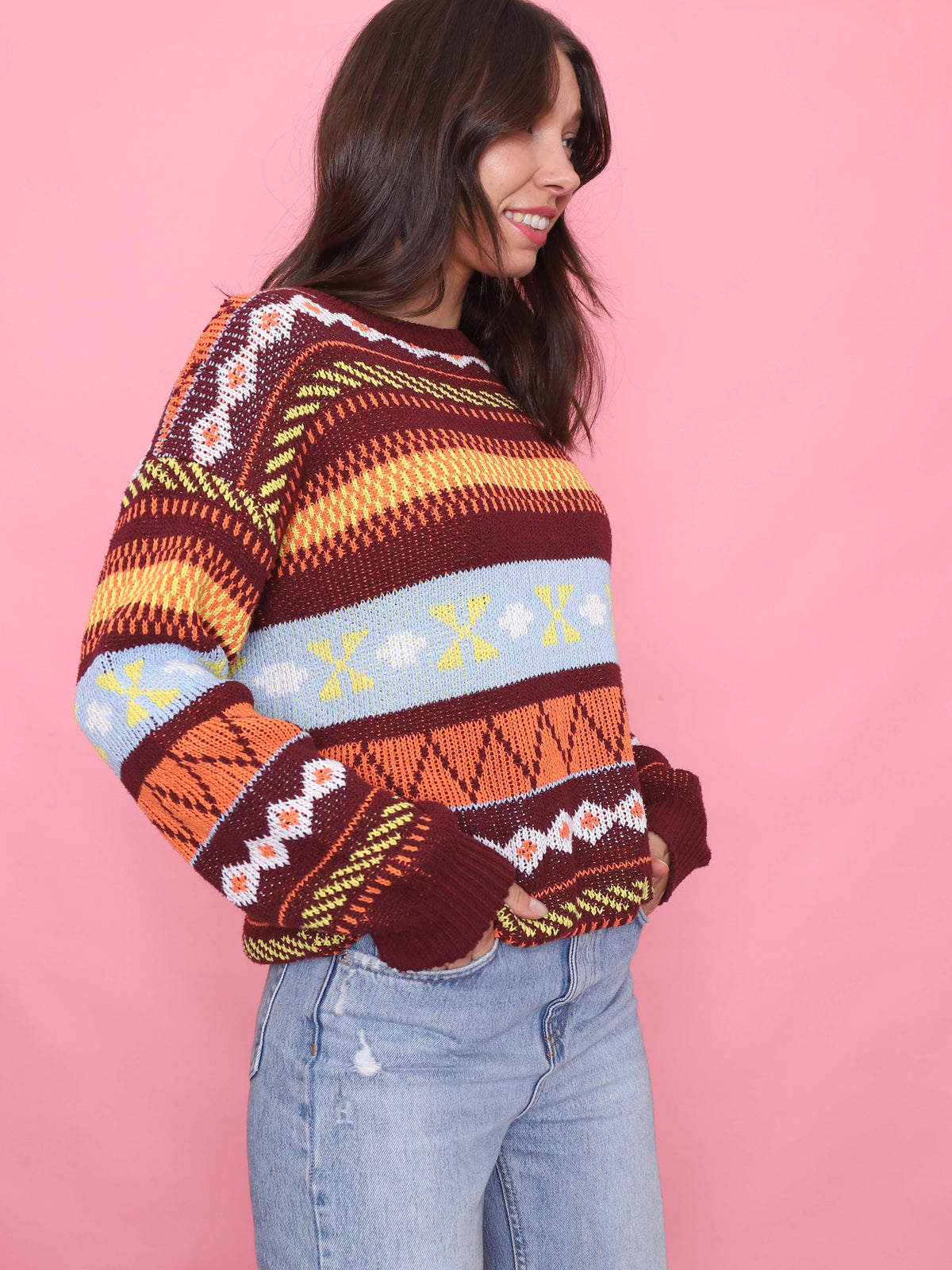Vintage Colourful Knit Jumper