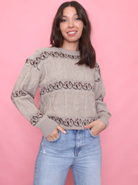Vintage Cable Knit Jumper Beige