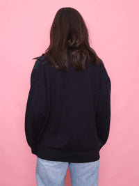 Vintage Stripe Pattern 1/4 Button Knit Jumper