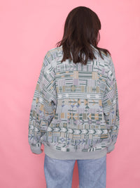 Vintage Pastel Geometric Pattern Knit Jumper
