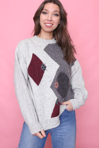 Vintage Patterned Knitted Jumper