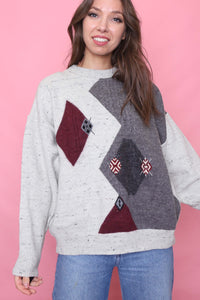 Vintage Patterned Knitted Jumper
