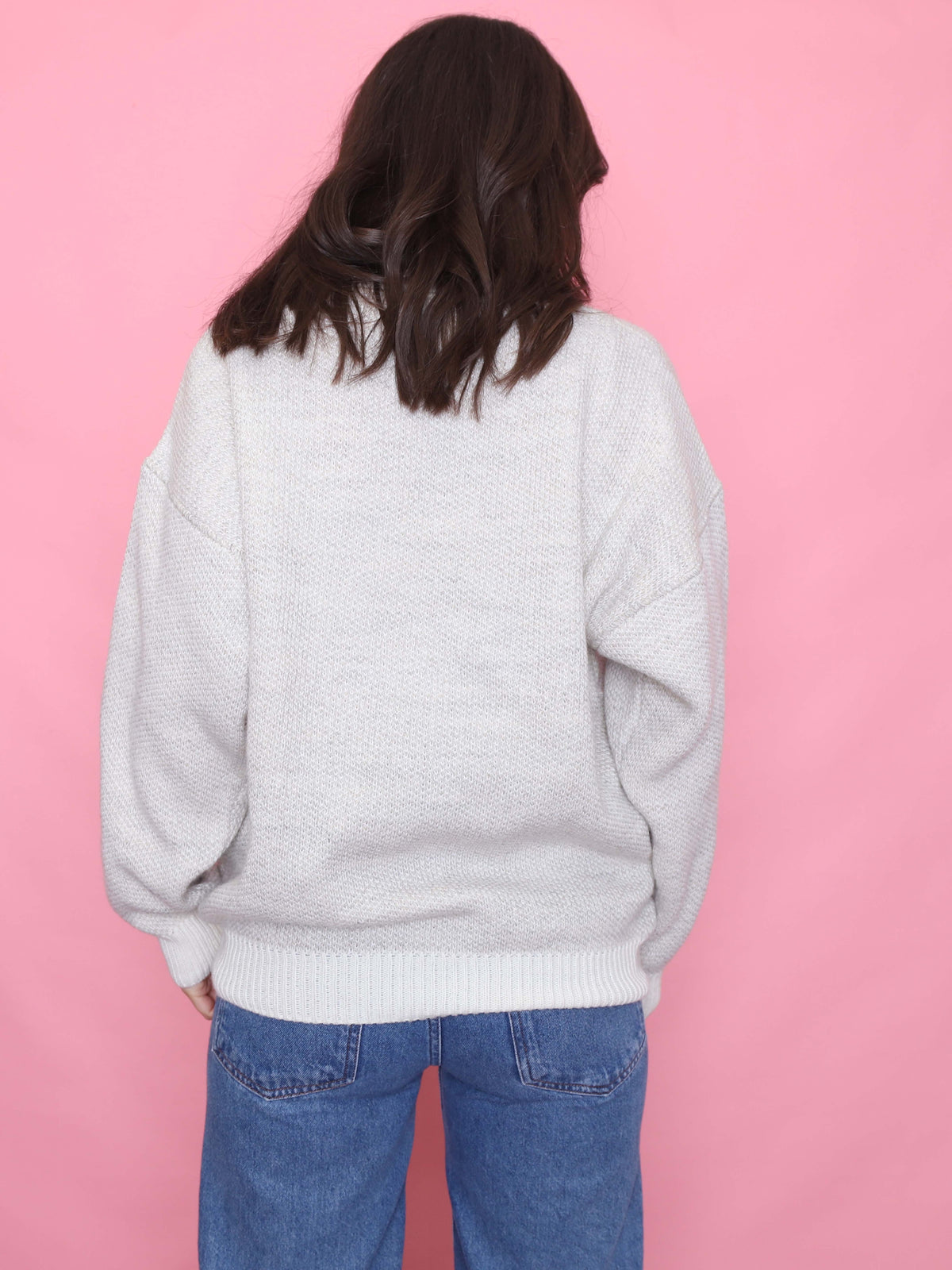 Vintage Cream Textured Knit Jumper