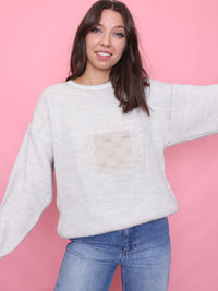 Vintage Cream Textured Knit Jumper