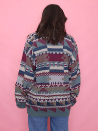 Vintage Multi Colour Pattern Knit Jumper