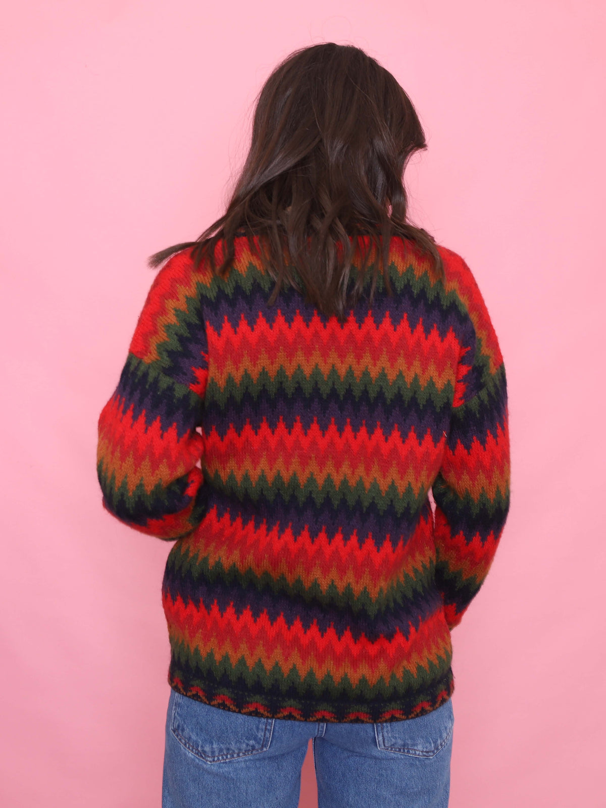 Vintage Multi Colour Pattern Knit Cardigan