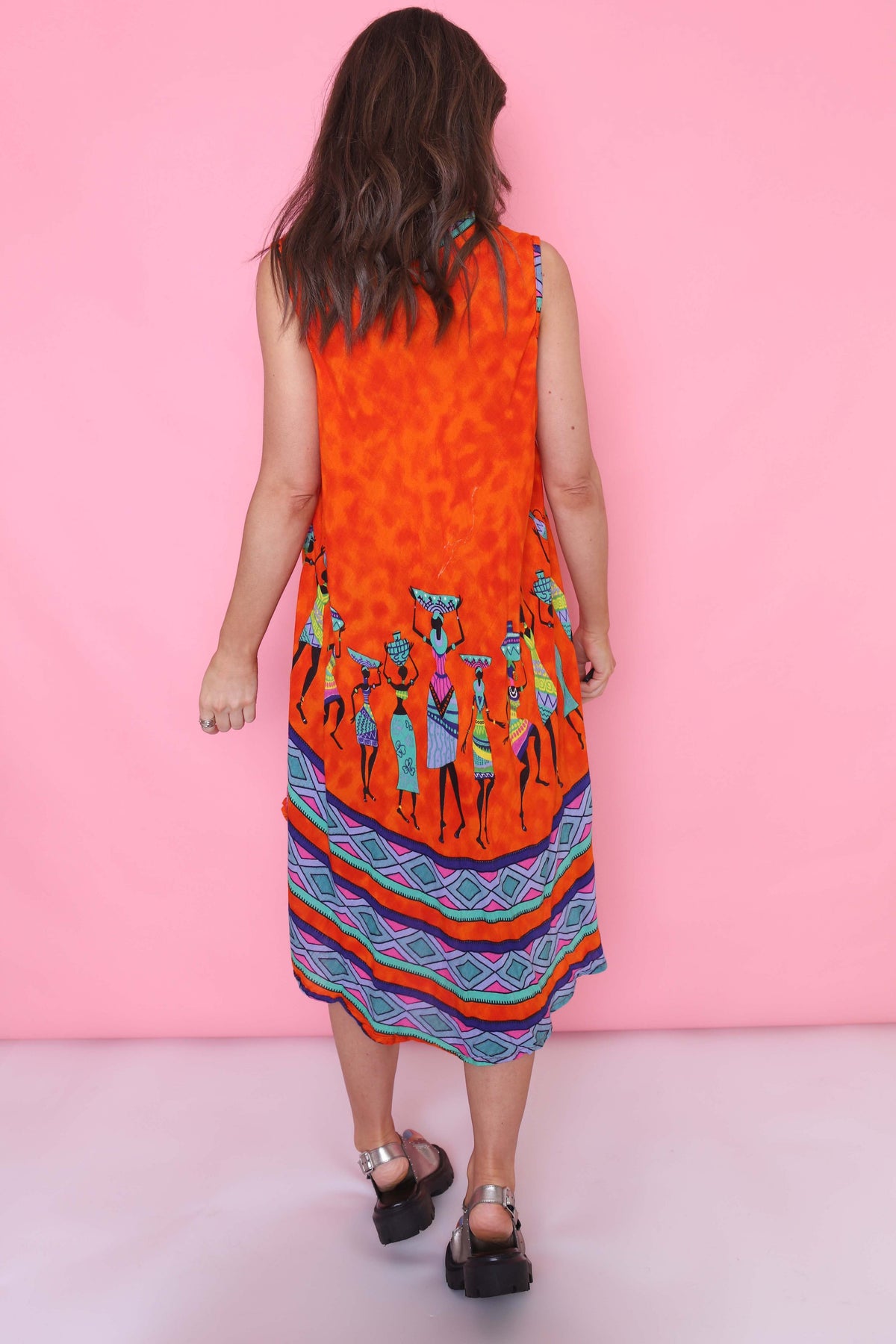 Vintage 90s Colourful Patterned Dress