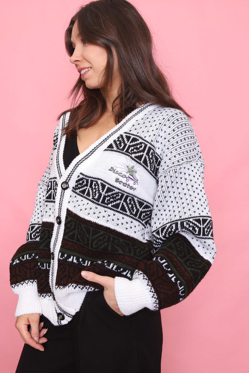 Vintage Pattern Knit Cardigan