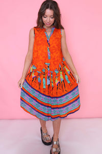 Vintage 90s Colourful Patterned Dress