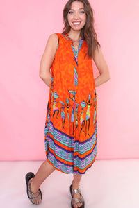 Vintage 90s Colourful Patterned Dress