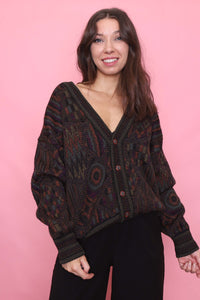 Vintage Abstract Knit Cardigan