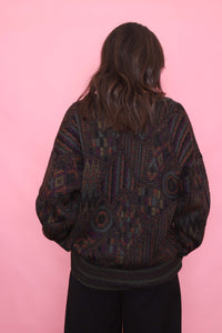 Vintage Abstract Knit Cardigan