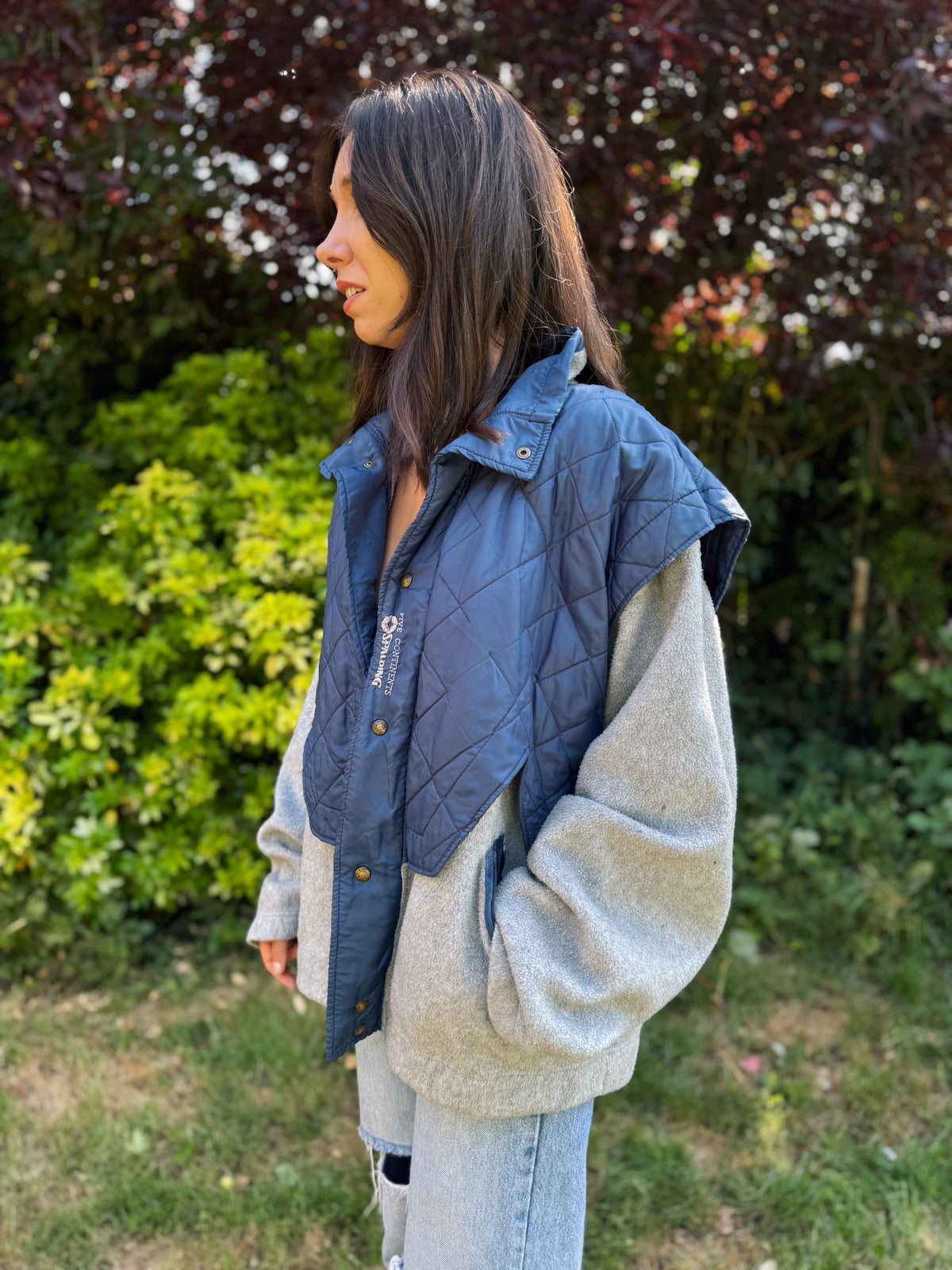 Color: Grey + Blue two-tone color block