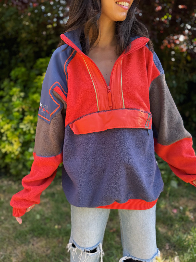Adidas Adventure Vintage Colour Block 1/4 Zip Fleece Jacket