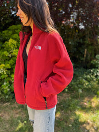 The North Face Red Full Zip Polartec Fleece Jacket with Logo