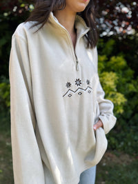 Vintage Embroidered 1/4 Zip Fleece Pullover slush